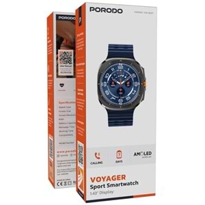 PORODO VOYAGER AMOLED 1.43 INCH AKILLI SAAT MAVİ - PDLFST011BU