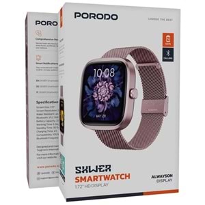 PORODO SKWER 1.72 HD AKILLI SAAT PEMBE - PDSWT71PK