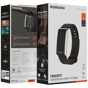 PORODO TRACKFIT AKILLI BİLEKLİK SİYAH - PDSB1062BK