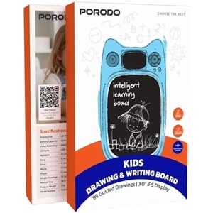 PORODO ÇOCUK EĞİTİCİ YAZI TAHTASI MAVİ - PDKHBY1BL