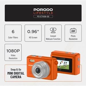 PORODO SNAP & GO 1080P MİNİ KAMERA TURUNCU - PD-ETK06-OG