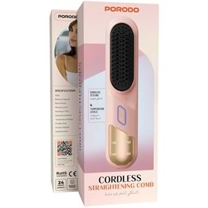PORODO KABLOSUZ SAÇ DÜZLEŞTİRİCİ PEMBE - PDLFSTJN106PK