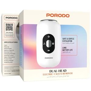 PORODO ÇİFT BAŞLIKLI ELEKTRİKLİ TOPUK TÖRPÜSÜ BEYAZ - PDLFST1087WH