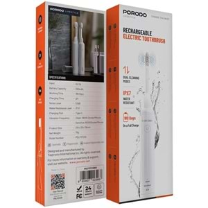 PORODO IPX7 SU GEÇİRMEZ ŞARJLI DİŞ FIRÇASI BEYAZ - PDLFST210WH