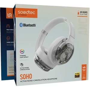 PORODO SOHO AKTİF GÜRÜLTÜ ENGELLEME BLUETOOTH KULAKLIK BEYAZ - PDST2227WH
