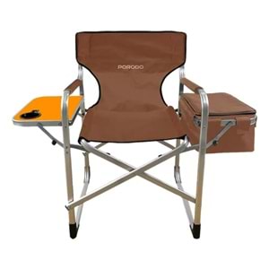 PORODO SEHPALI VE TERMOS ÇANTALI ALÜMİNYUM KAMP SANDALYESİ KAHVERENGİ - PDLFST137BR