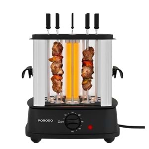 PORODO GRILLJET ELEKTRİKLİ DÖNER ŞİŞ KEBAP MAKİNESİ SİYAH - PDLFSTL20BK