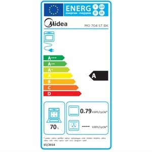 MIDEA MO 704 ST BK 70 LT STATİK ANKASTRE FIRIN SİYAH