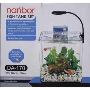 NANBOR DA-170 5 LİTRE LED IŞIKLI VE FİLTRELİ MASAÜSTÜ MİNİ AKVARYUM SETİ