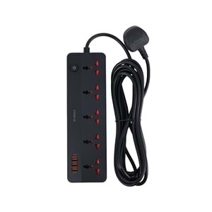 WINNING STAR ST-1203U-5 2500W 5 METRE 5'Lİ EVRENSEL PRİZ 4 USB GİRİŞLİ ÇOKLU UZATMA KABLOSU