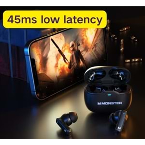 MONSTER AURA FIT GT17 TWS KULAK İÇİ KANCALI OYUNCU BLUETOOTH SİYAH KULAKLIK