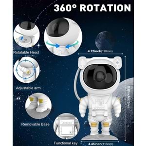 2658115 UZAKTAN KUMANDALI AYARLANABİLİR ASTRONOT YILDIZ IŞIĞI PROJEKTÖRÜ
