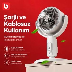 F1 AYAKLI ŞARJLI VANTİLATÖR