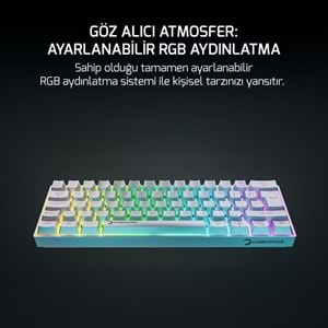 GAMEPOWER LYRA RGB 60M MEKANİK RED SWİTCH BEYAZ KLAVYE
