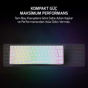 GAMEPOWER LYRA RGB 60M MEKANİK RED SWİTCH BEYAZ KLAVYE