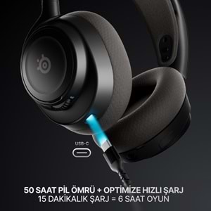 STEELSERIES ARCTIS NOVA 7X GEN 2 ÇOKLU PLATFORM KABLOSUZ GAMING OYUNCU KULAKLIĞI - SİYAH
