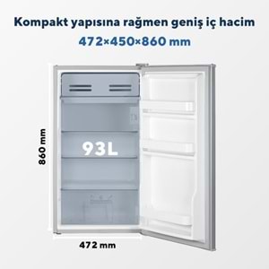 Kumtel Ofis Buzluğu Gri HMB-110SL