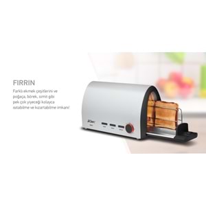 ARZUM AR232 FIRIN EKMEK KIZARTMA MAKİNESİ BEYAZ