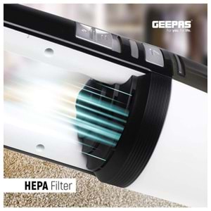 GEEPAS GVC19015UK ISLAK VE KURU ŞARJLI EL SÜPÜRGESİ - 11.1V LİTYUM BATARYALI 3.5KPA VAKUM GÜCÜ - ÇİFT KATMANLI FİLTRE