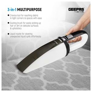 GEEPAS GVC19015UK ISLAK VE KURU ŞARJLI EL SÜPÜRGESİ - 11.1V LİTYUM BATARYALI 3.5KPA VAKUM GÜCÜ - ÇİFT KATMANLI FİLTRE