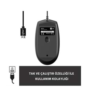 LECOO MS101 KABLOLU MOUSE SİYAH