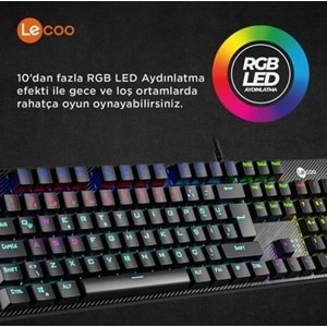 LECOO KG1101 KABLOLU RGB OYUNCU KLAVYESİ SİYAH