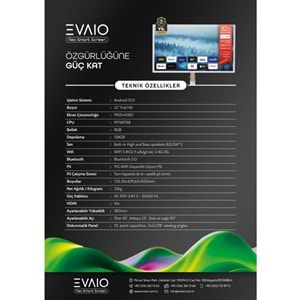 EVAİO NEO HD-320A 32 İNCH ANDROİD TAŞINABİLİR MOBİL EKRAN FULL HD