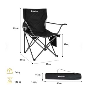 KİNG KAMP LOTUS B30 SANDALYE SİYAH KC2141