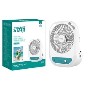 WİNNİNG STAR ŞARJLI IŞIKLI MASA VANTİLATÖRÜ ST-4052