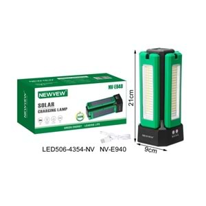 NEWVEW NV-E940 SOLAR GÜNEŞ ENERJİLİ ACİL DURUM IŞIĞI 10400MAH