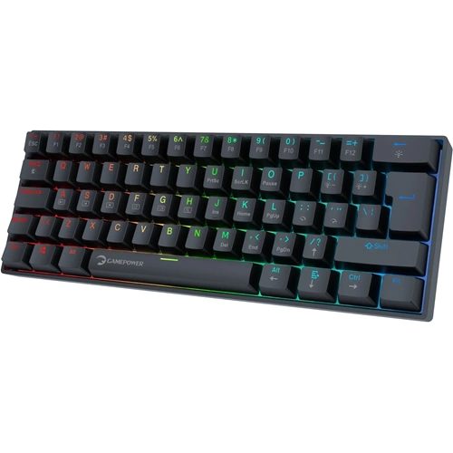 GAMEPOWER LYRA RGB 60M MEKANİK GAMİNG KLAVYE RED SWİTCH SİYAH