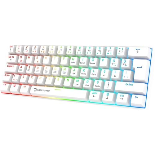GAMEPOWER LYRA RGB 60M MEKANİK GAMİNG KLAVYE BLUE SWİTCH BEYAZ
