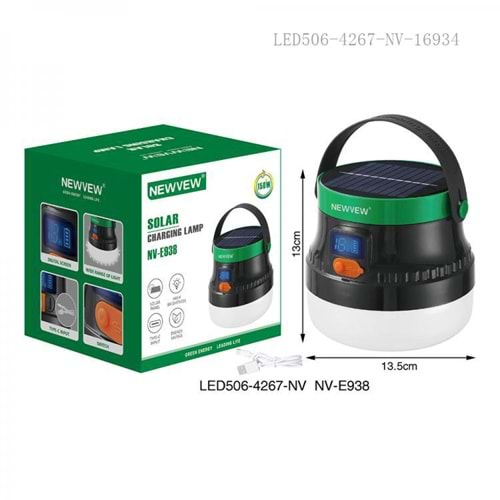 NEWVEW NV-E938 SOLAR GÜNEŞ ENERJİLİ LED IŞIK 150W 2X1200MAH