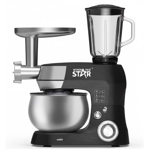 WİNNİNG STAR ST-5306 ÇOK AMAÇLI HAMUR YOĞURMA/BLENDER/KIYMA MAKİNESİ STAND MİXER
