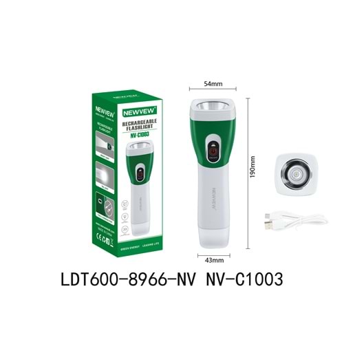 NEWVEW NV-C1003 ŞARJLI EL FENERİ 1200MAH