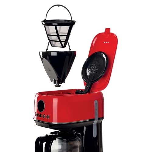 ARİETE MODERNA FİLTRE KAHVE MAKİNESİ KIRMIZI 1396