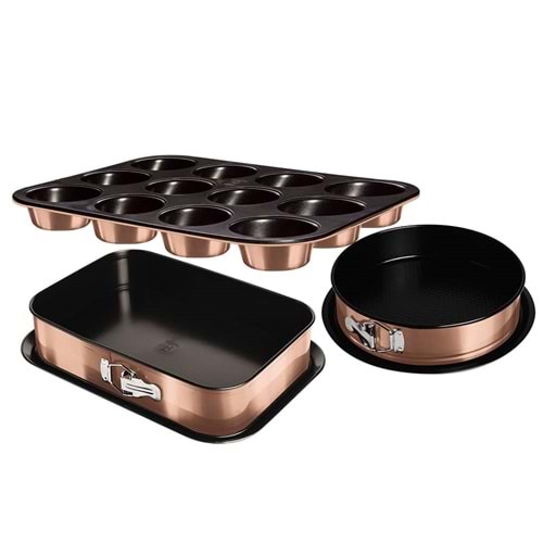 BERLİNGERHAUS BH-7636 KEK KALIBI SETİ 3 PARÇA ROSE GOLD