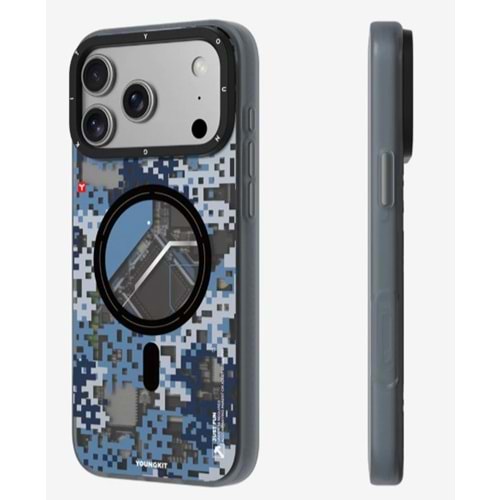 YOUNGKİT KAMUFLAJ KILIF İPHONE 17 PRO MAVİ