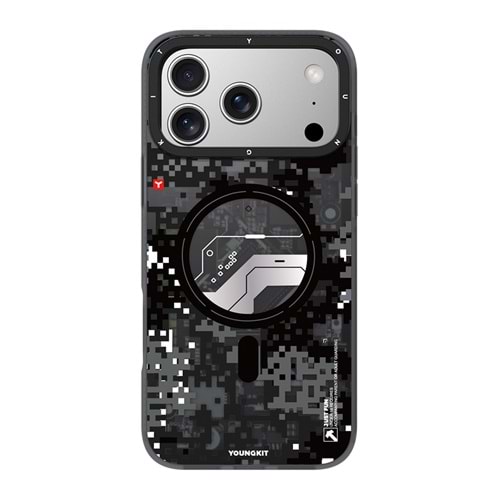 YOUNGKİT KAMUFLAJ İPHONE 17 PRO MAX SİYAH/GRİ