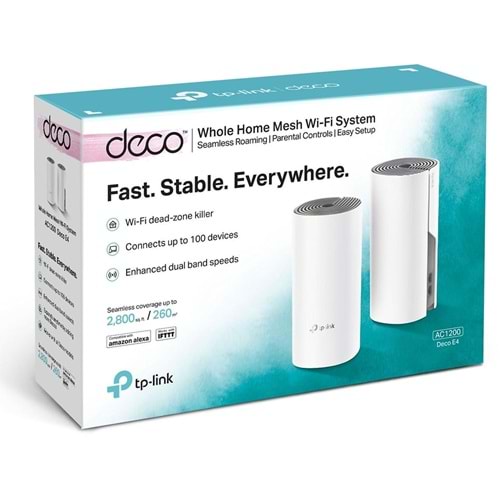 TP-LİNK DECO E4 AC1200 MESH SİSTEM İKİLİ PAKET