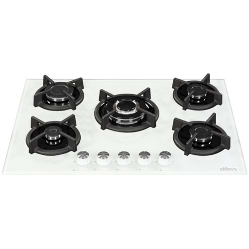STİLEVS ST-AO-GLS90 BEYAZ KRİSTAL CAM OCAK