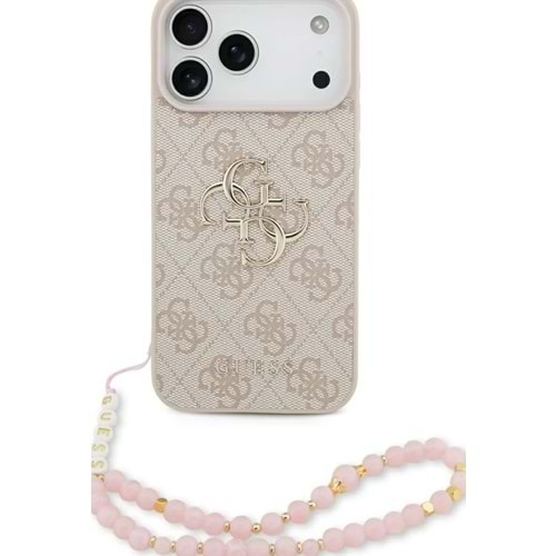 GUESS 4G PU DERİ KILIF (BÜYÜK 4G & KLASİK LOGOLU) İPHONE 17 PRO MAX - PEMBE GUHCP17XP4GMGSP