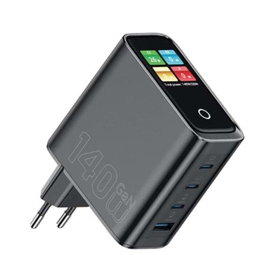 G028 WİWU 140W AKILLI EKRANLI GAN ŞARJ CİHAZI 3C 1A