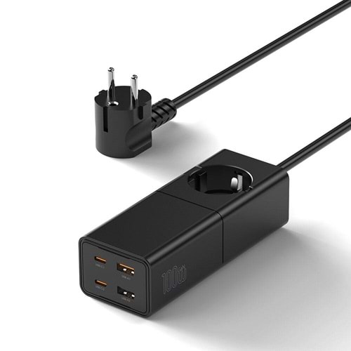 S004 WİWU GAN TECH 2 TYPE-C VE 2 USB-A PRİZ 100W 150CM