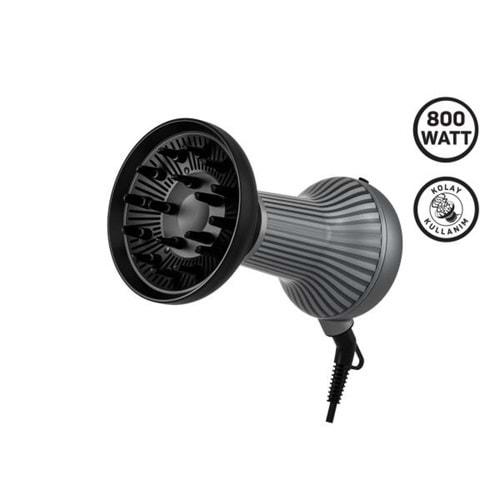 ARZUM AR5124 TRENDCARE CURLY ANTRASİT SAÇ KURUTMA MAKİNESİ
