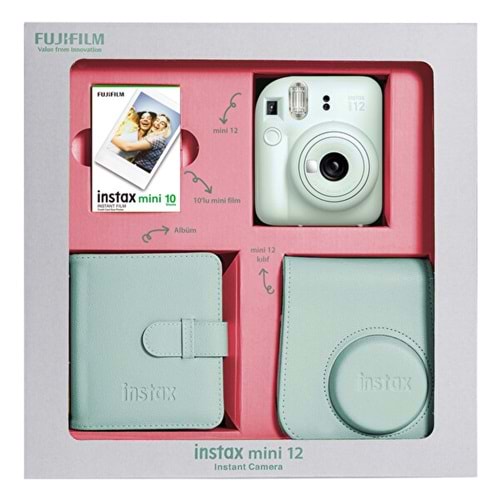 FUJİFİLM İNSTAX MİNİ 12 GREEN EMOJİLİ BUNDLE