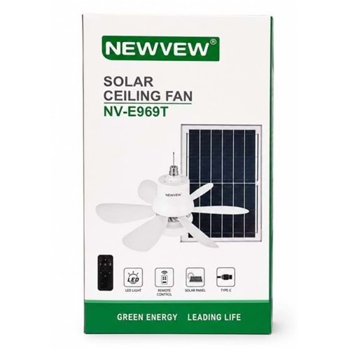 NEWVEW NV-E969T SOLAR PANELLİ TAVAN VANTİLATÖRÜ
