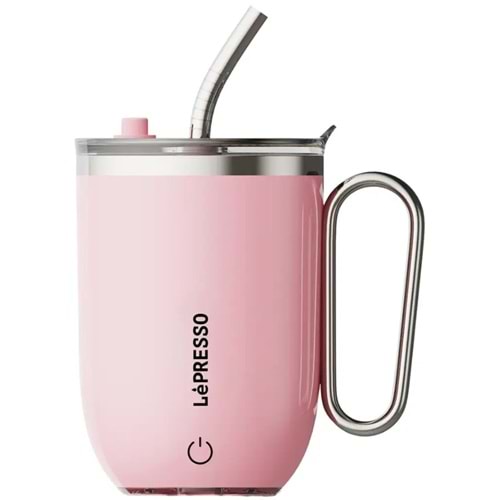 LEPRESSO SIP SPIN AUTO STIRRING MUG 420ML PEMBE - LPCFFASM0073PK