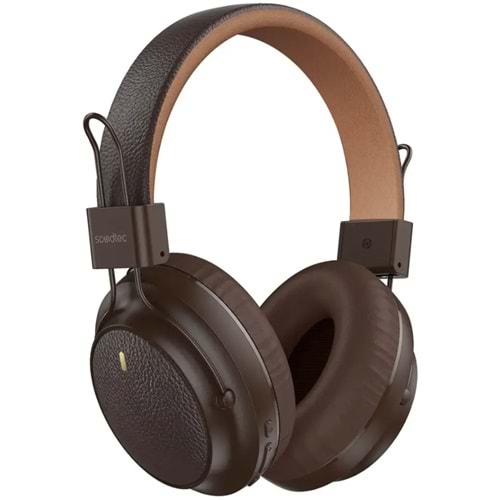 PORODO DERİ TASARIM BLUETOOTH KULAK ÜSTÜ KULAKLIK KAHVERENGİ - PDSTCYZ18BR