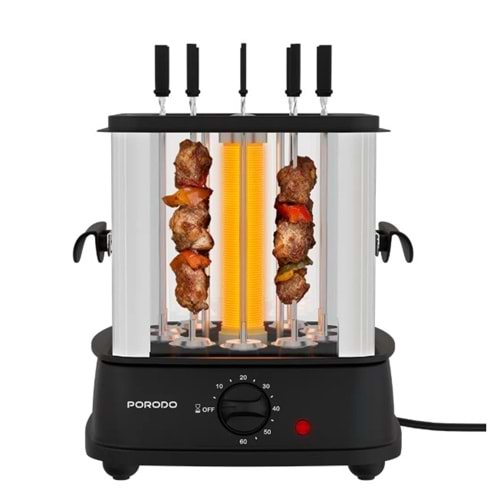 PORODO GRILLJET ELEKTRİKLİ DÖNER ŞİŞ KEBAP MAKİNESİ SİYAH - PDLFSTL20BK